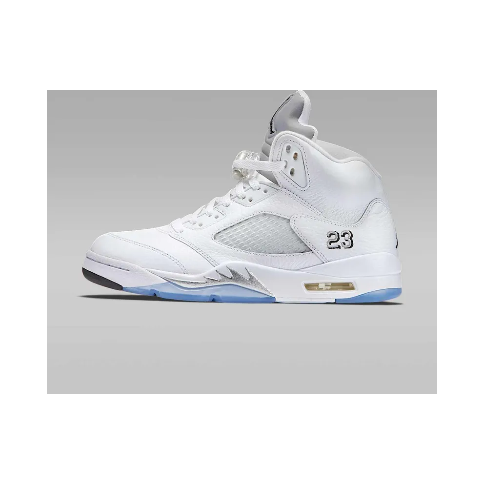 Jordan 5 Retro Metallic White (2015) White/Metallic Silver-Black (136027-130)
