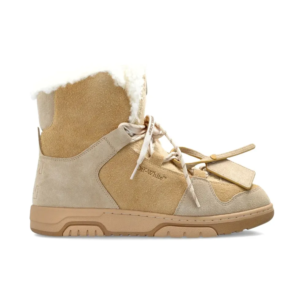 Off-White High-Top- mit Schnürung – Nude (OMIY003F25LEA0016C68)