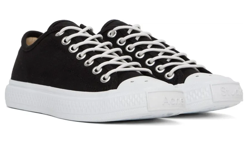 Acne Studios Black Canvas Low Black/Off White (AD0522-) (4)