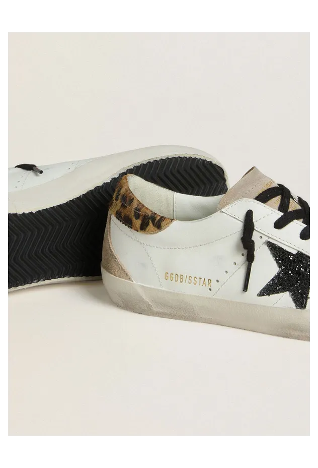 Golden Goose Super-Star With Black Glitter Star And Leopard-Print Pony Skin Heel Tab (GWF00102.F007871.12353) (3)