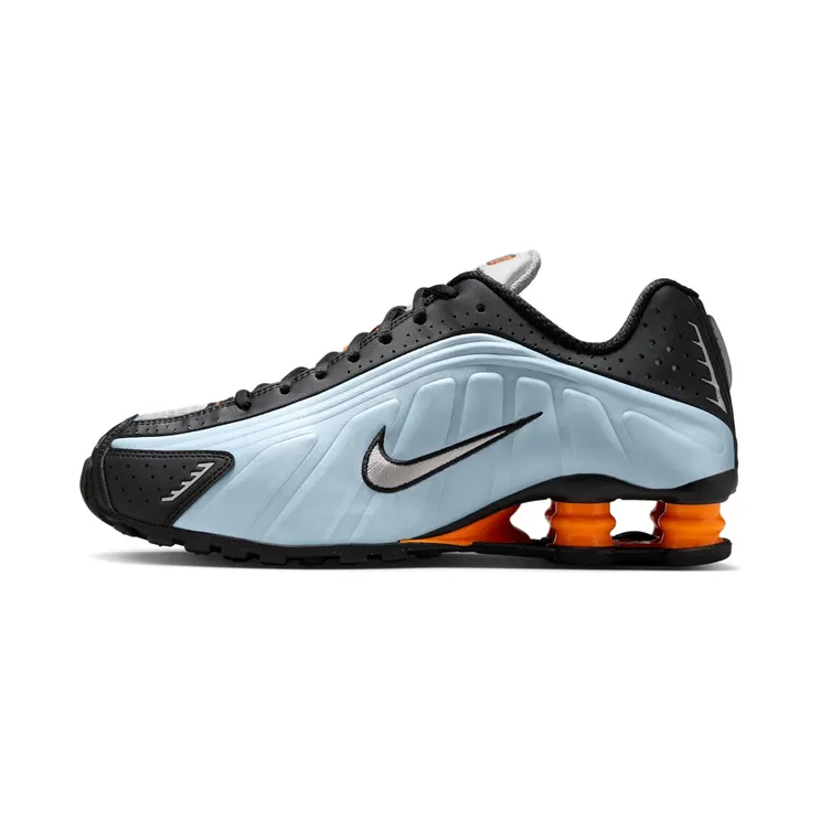 Nike Shox R4 “Blue Tint / Total Orange / Black / Metallic Silver” (AR3565-401)