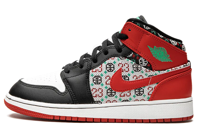 Jordan 1 Mid SE Ugly Christmas Sweater (GS) (DM1208-150)