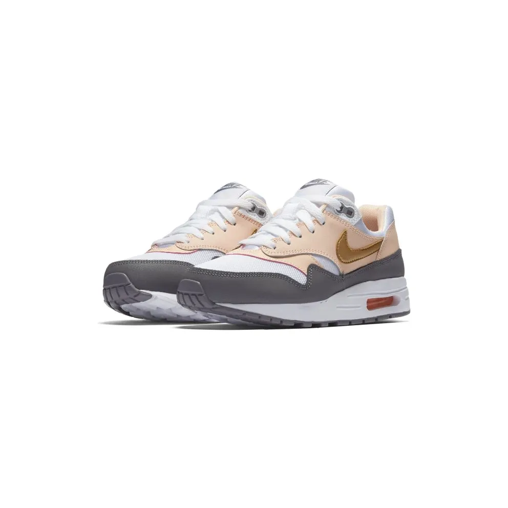 Nike Air Max 1 Crimson Tint (GS) White/Metallic Gold/Gun Smoke (807605-104)