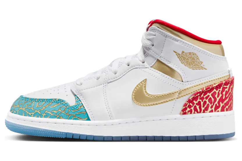 Jordan 1 Mid Sneaker School NC to Chicago (FB2212-100)