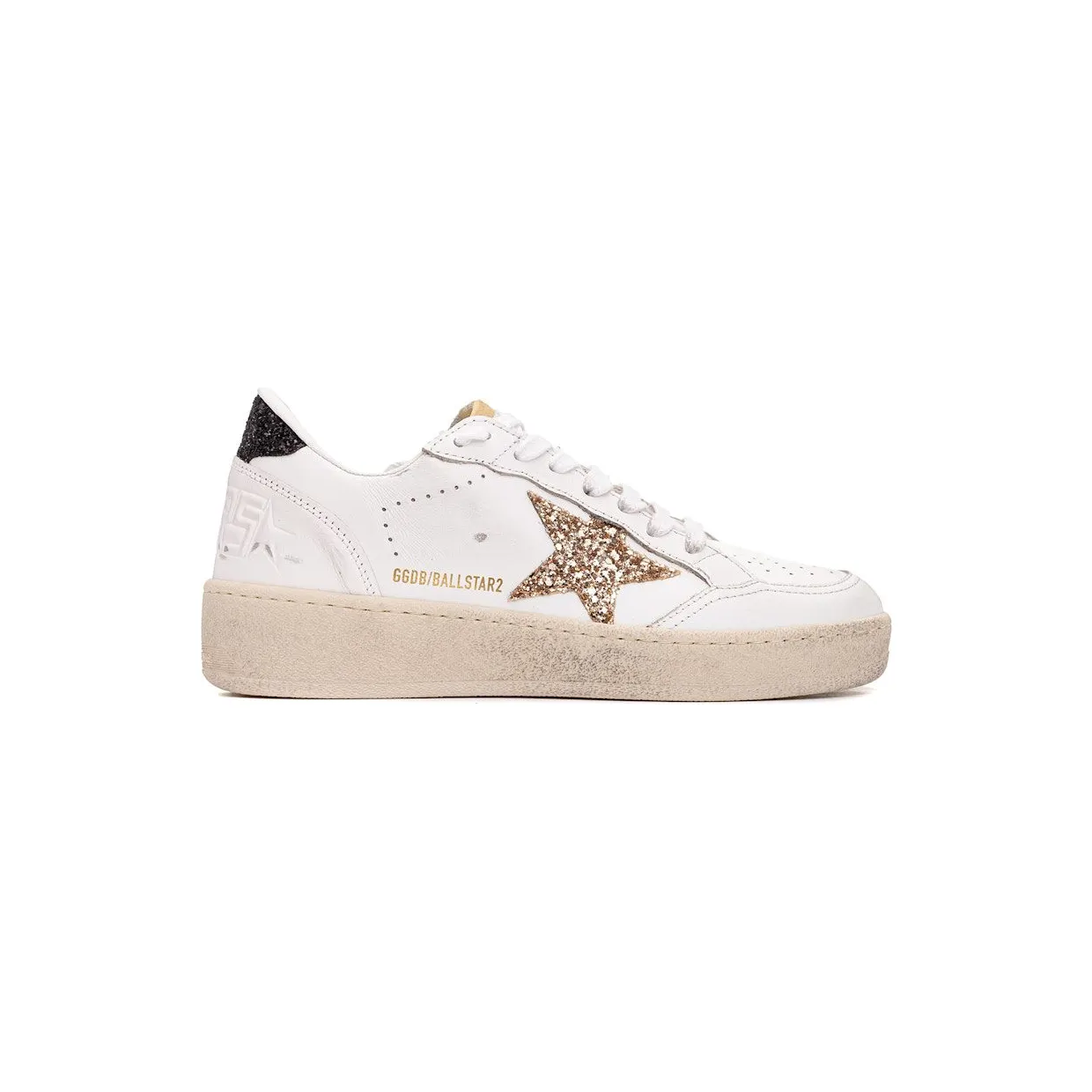 Golden Goose Ball-Star White Gold Glitter Star Black (GWF00804-F006964-10471)