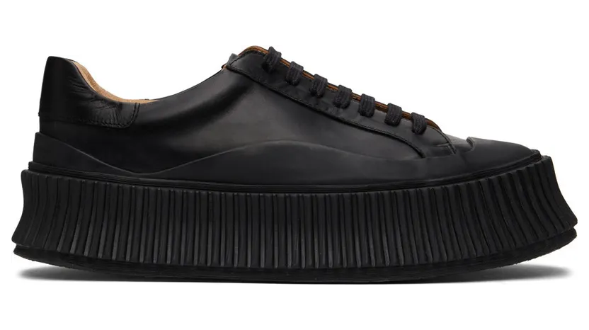 Jil Sander Black Agnellato Platform (JS32108A_15010)