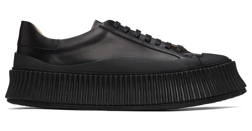 Jil Sander Black Leather Platform (JI32535A_12280)