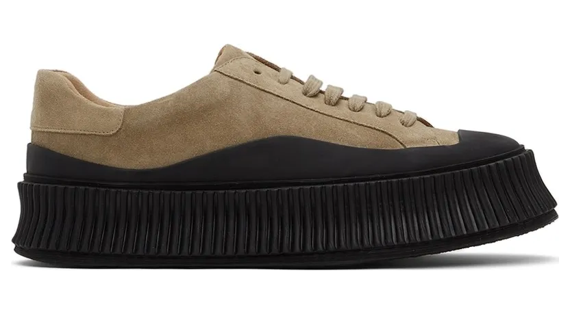 Jil Sander Khaki Suede Platform (JI32535A_14341)