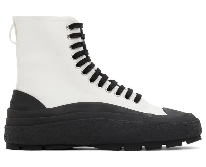 Jil Sander Off-White Canvas High-Top (JI37522A_15600)