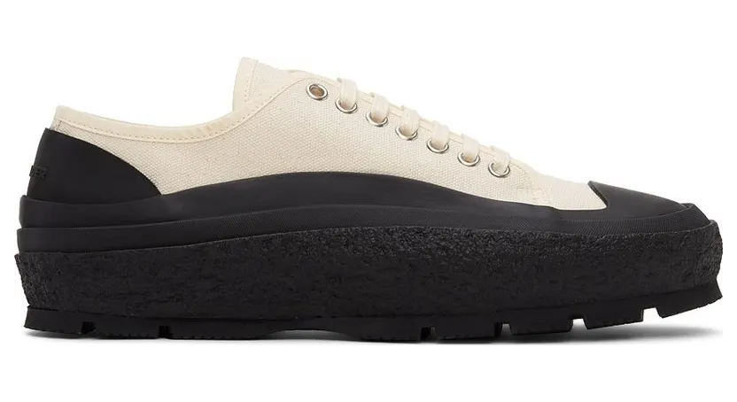 Jil Sander Off-White Canvas Low-Top 105 ANTIQUE WHITE (JI37520A_14351)