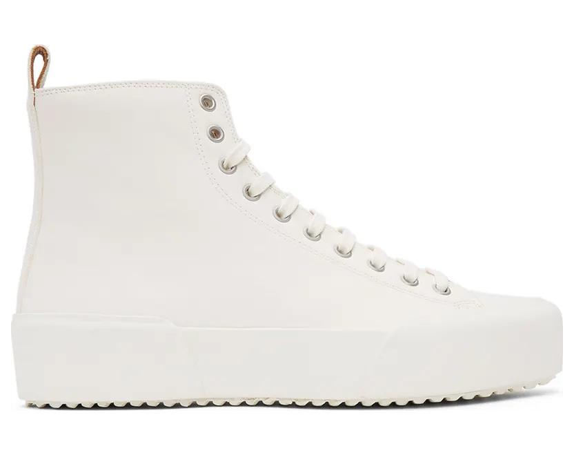 Jil Sander Off-White Leather High-Top Sneakers (JI35546C-12312)