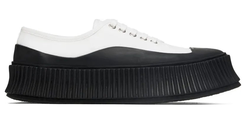 Jil Sander White Canvas Platform 105 – LIGHT IVORY (J32WS0019_P4868)