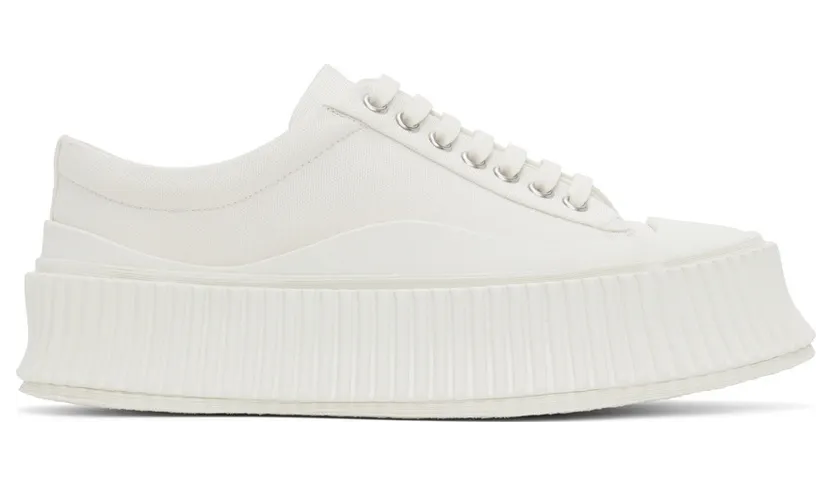 Jil Sander White Canvas Platform (JS38133A_15101)