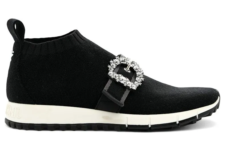 Jimmy Choo Knit Crystal Cheri Oakland Sneaker Black Crystal (OAKLAND OKCB)