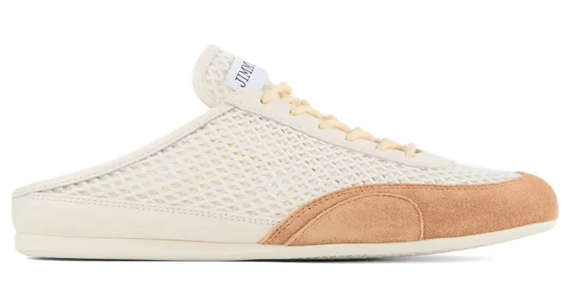 Jimmy Choo Sunny mit Netzeinsatz – White (SUNNYMULEFGKG)