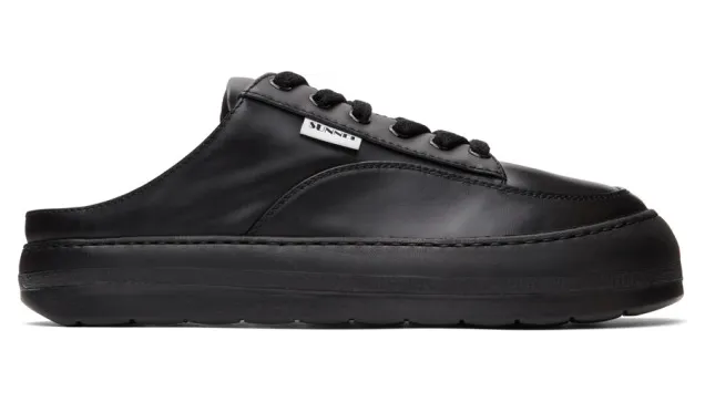 Sunnei Black Leather Dreamy Slip-On Sneakers (SUN001_DREAMY)
