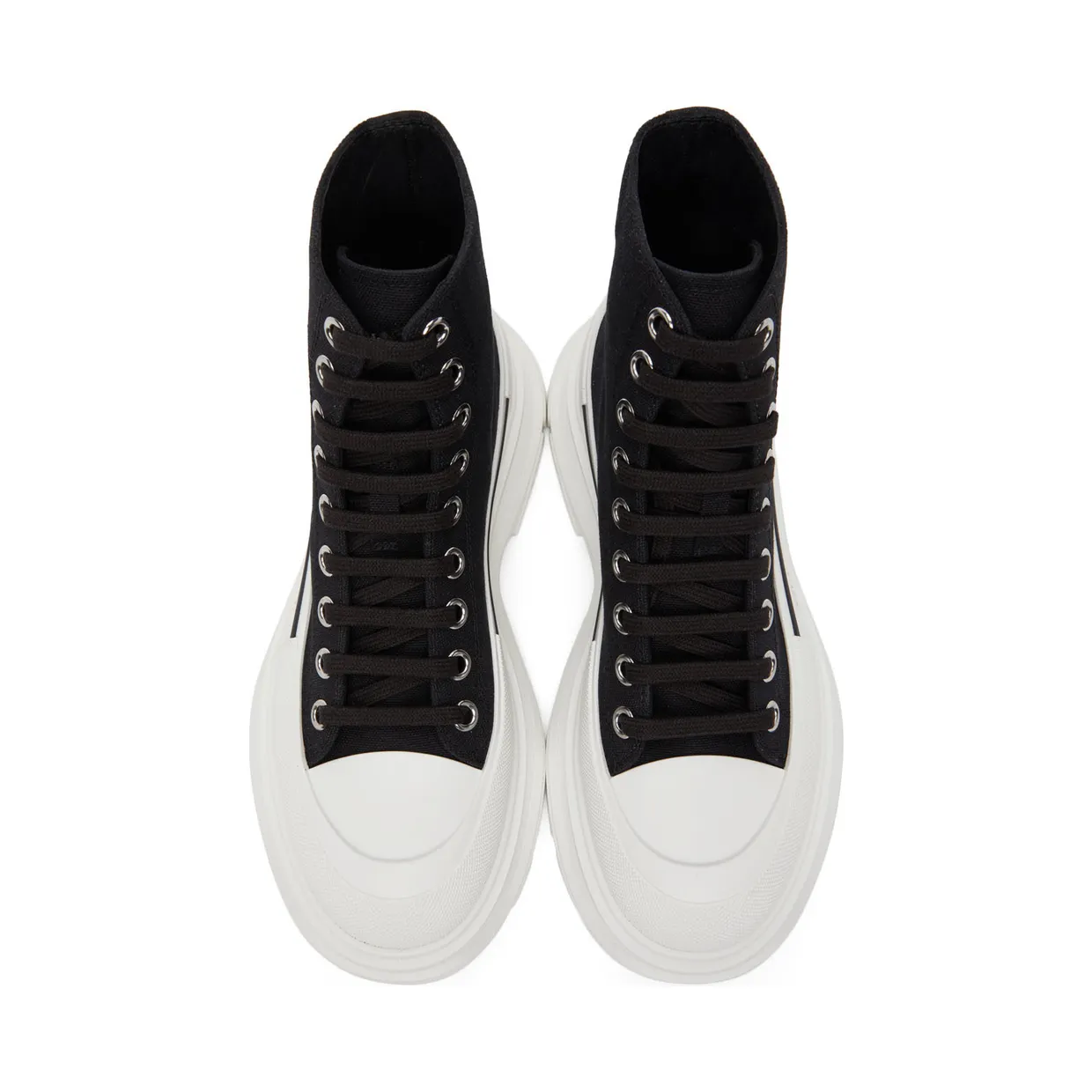 Alexander McQueen Black & White Tread Slick High Sneakers (611706W4MV2) (5)