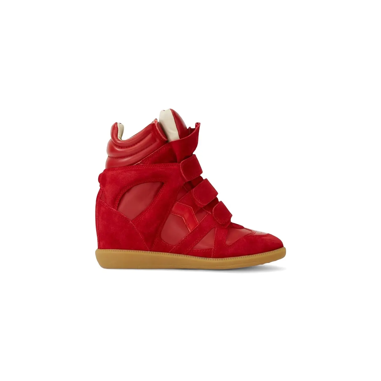 Isabel Marant Bekett Suede Calfskin Leather Wedge Sneakers Red (BK0010FA-C1E02S-70RD)