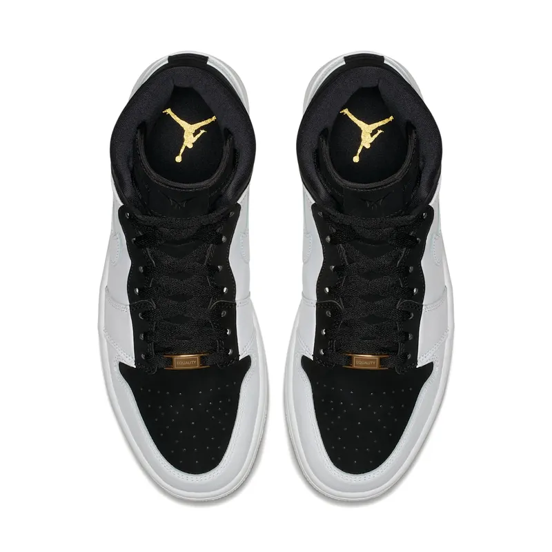 Jordan 1 Retro High Equality Black History Month (2018) Black/Black-White-Metallic Gold (AQ7474-001)