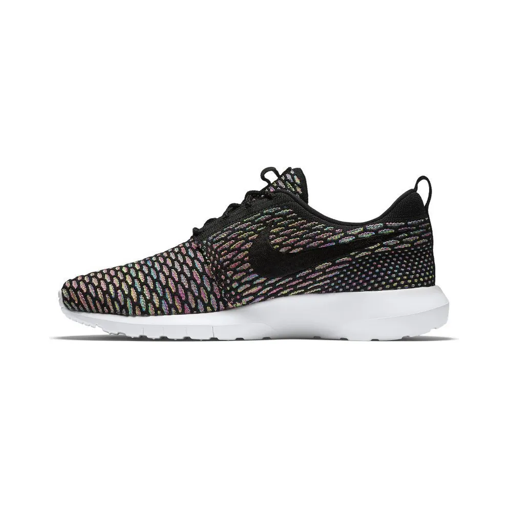 Nike Roshe Run Flyknit Multi-Color Black/Black-Pink Pow-Blue Glow (677243-013)