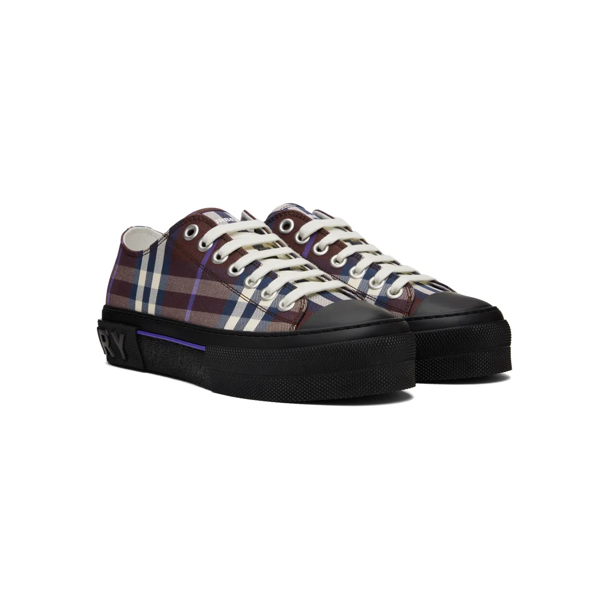 Burberry Burgundy Check Sneakers (8055644) (4)