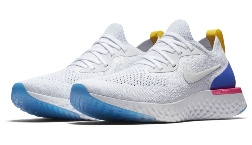 Nike Epic React Flyknit White Racer Blue Pink Blast (W)