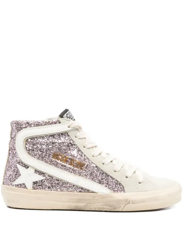 Golden Goose High-Top-Sneakers mit Glitter-Optik – Rosa (GWF0115F04526)