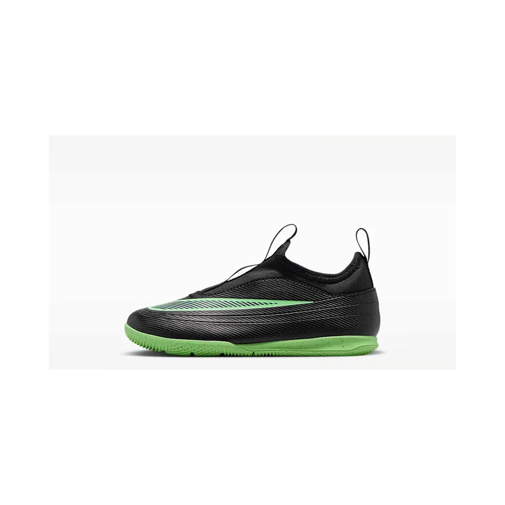Nike Jr. Mercurial Vapor 17 Club ‘ Indoor/Court Low-Top “Black/Black/Illusion Green” (IR1212-001)
