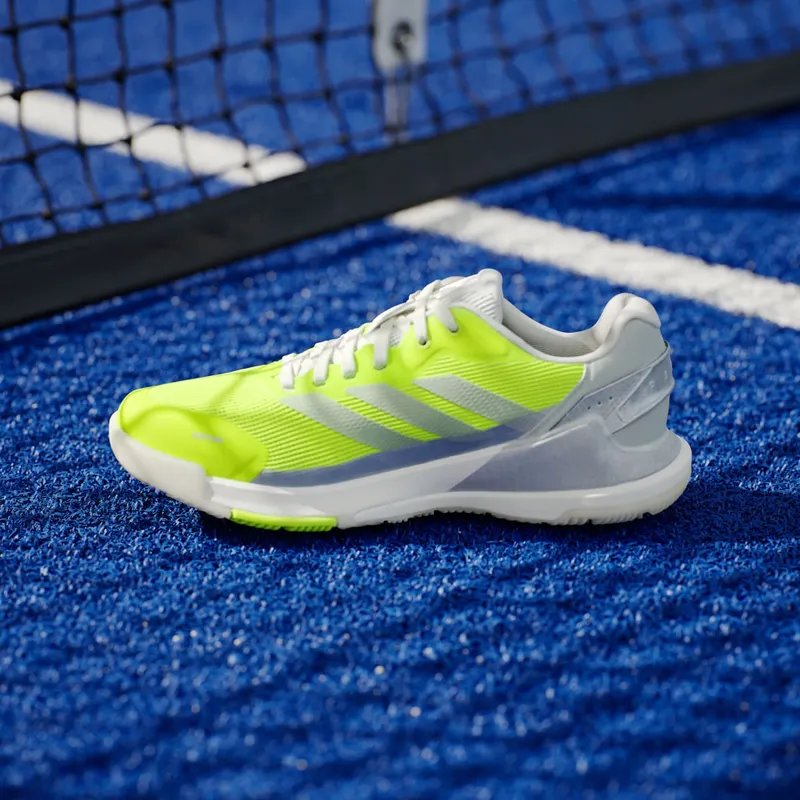 Adidas Crazyquick Lightstrike Padel Shoes Lucid Lemon / Silver Metallic / Wonder Silver (JR9326)