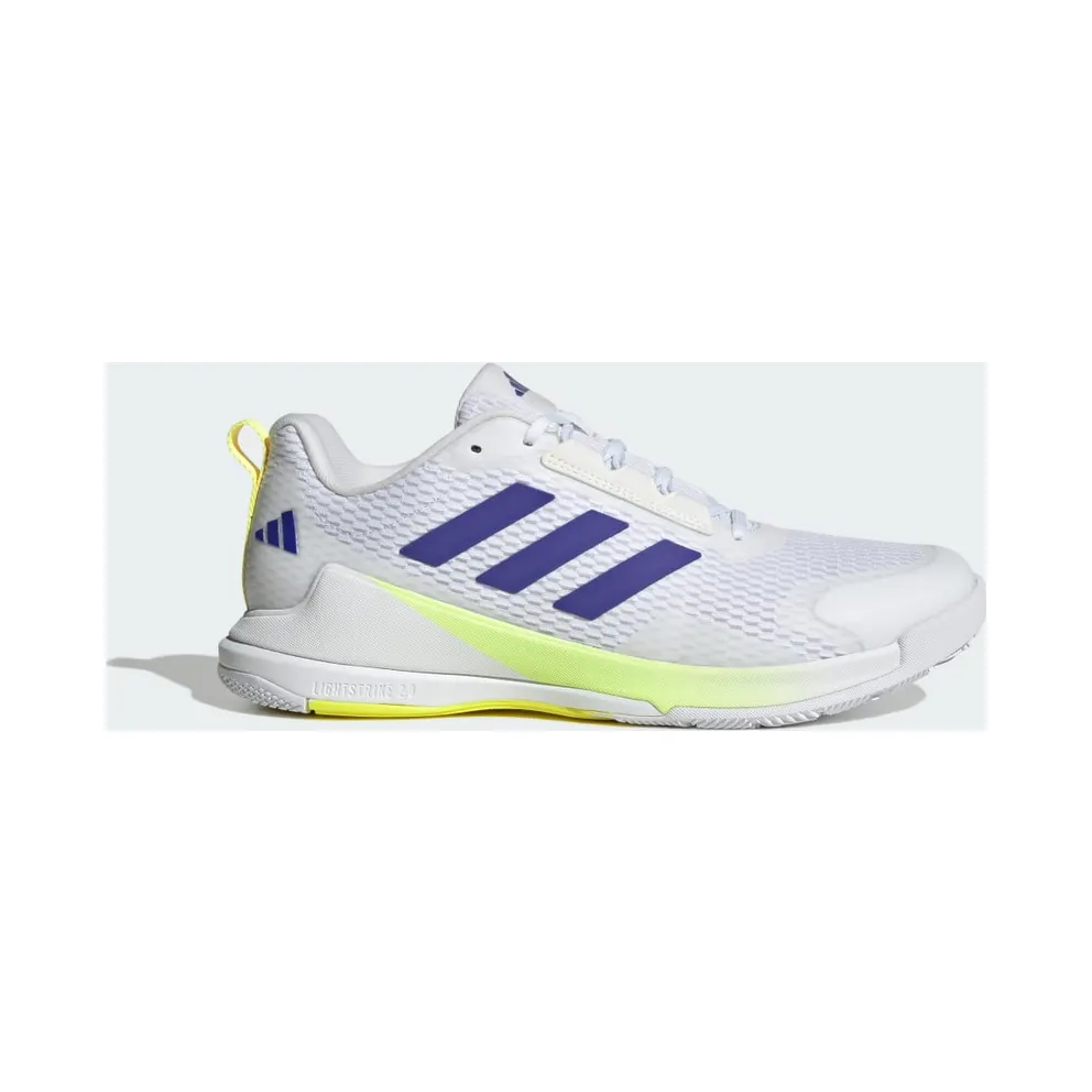 Adidas Novaflight 2 Indoor Cloud White / Pure Purple / Hi-Res Yellow (KJ9635)