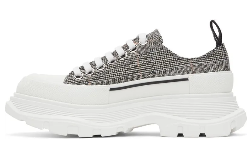 Alexander McQueen Black & White Wool Tread Slick Low Sneakers (650809 W4PE1) (3)