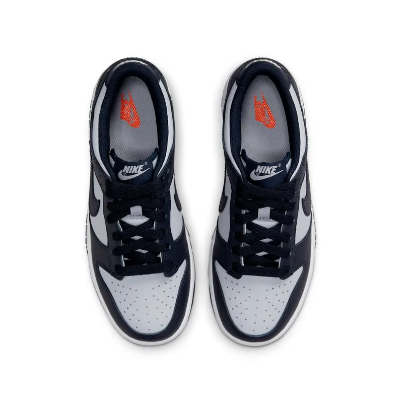 Nike Dunk Low Georgetown (GS) – “Wolf Grey / Dark Obsidian / Total Orange” (CW1590-004)