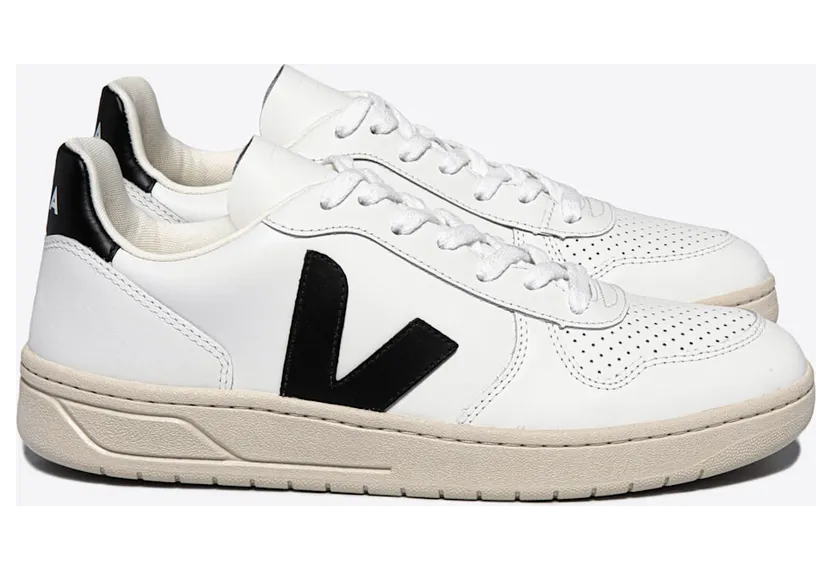 Veja V-10 Leather Extra White / Black (VX0200005B)