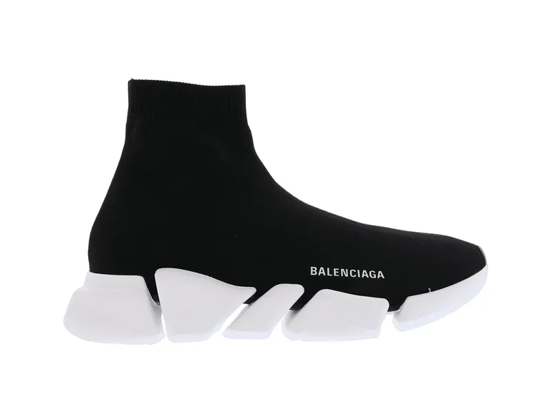Balenciaga Speed 2.0 Black White Tansparent Sole (654020 W2DI2 1091)