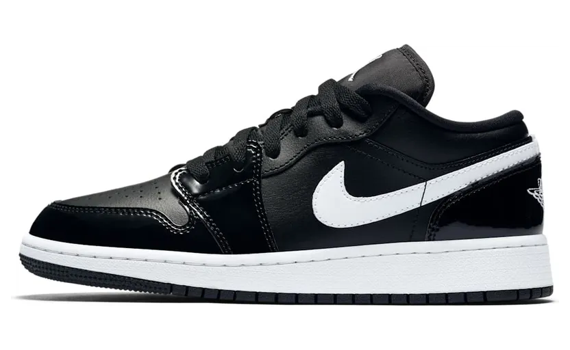 Jordan 1 Low Black Patent White (GS)
