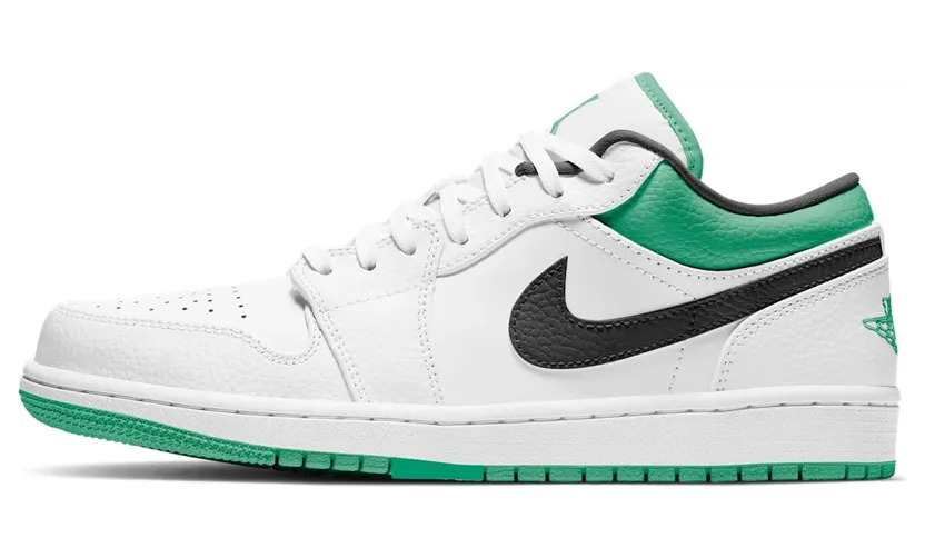 Jordan 1 Low White Lucky Green Black