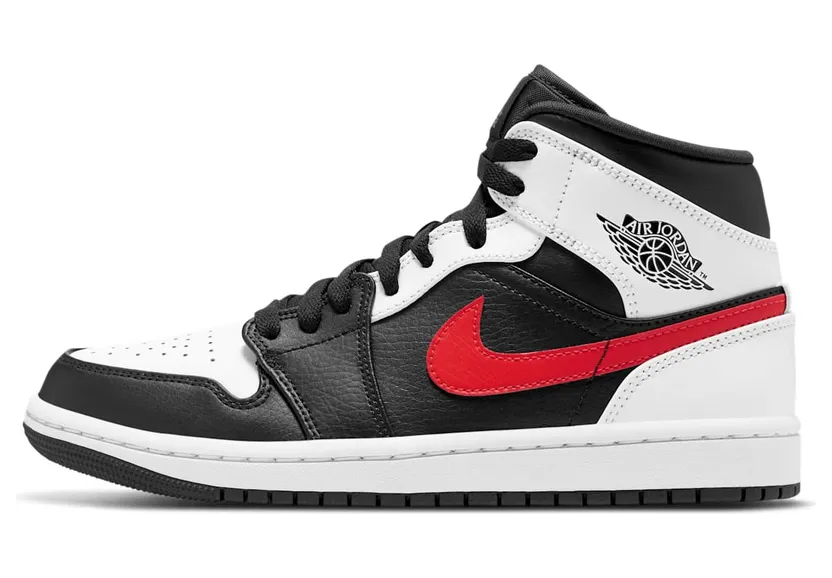 Jordan 1 Mid Black Chile Red White (554724-075)