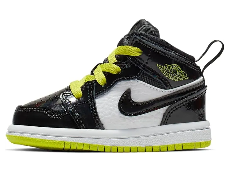 Jordan 1 Mid Black Cyber Mystic Green (TD)