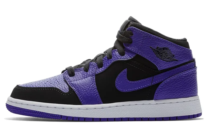 Jordan 1 Mid Black Dark Concord (GS)