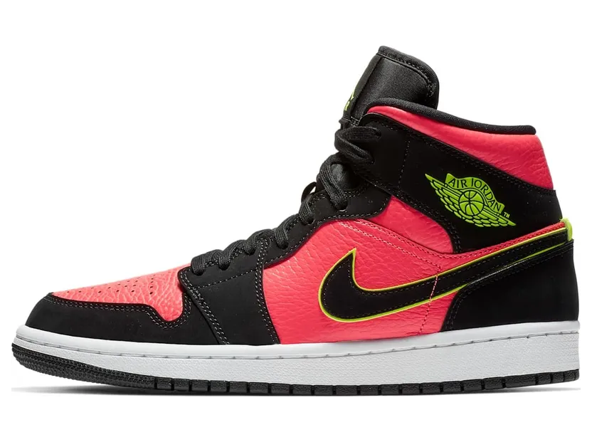 Jordan 1 Mid Black Hot Punch (W)