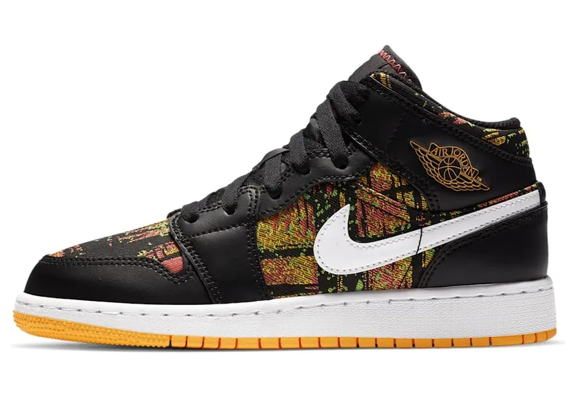 Jordan 1 Mid Black Laser Orange Bright Melon (GS)
