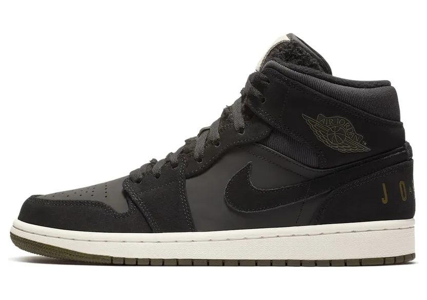 Jordan 1 Mid Black Olive Canvas (BQ6579-001)
