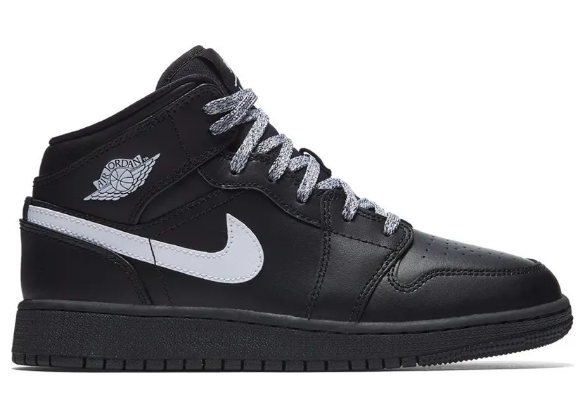 Jordan 1 Mid Black White Speckle (GS)