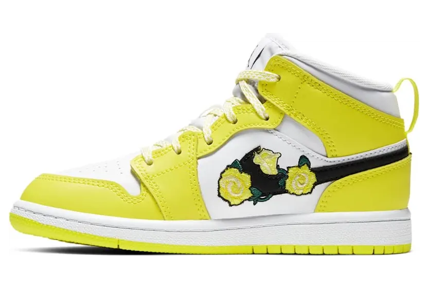 Jordan 1 Mid Dynamic Yellow Floral (PS)