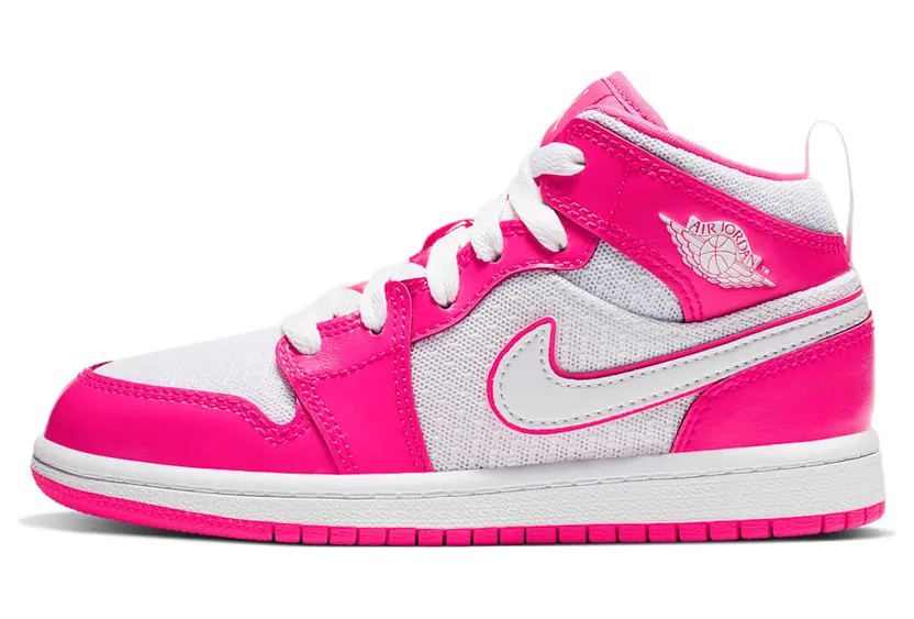 Jordan 1 Mid Hyper Pink White (PS)