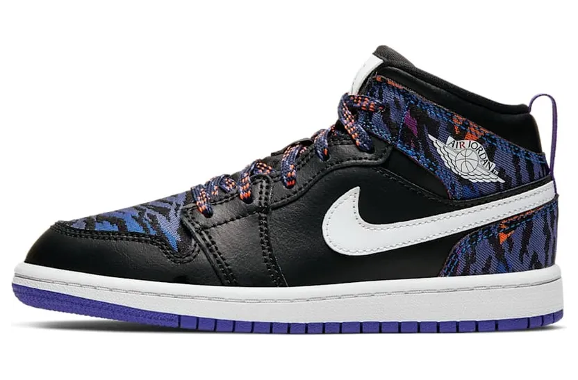 Jordan 1 Mid Multi-Color Tiger Stripe (PS)
