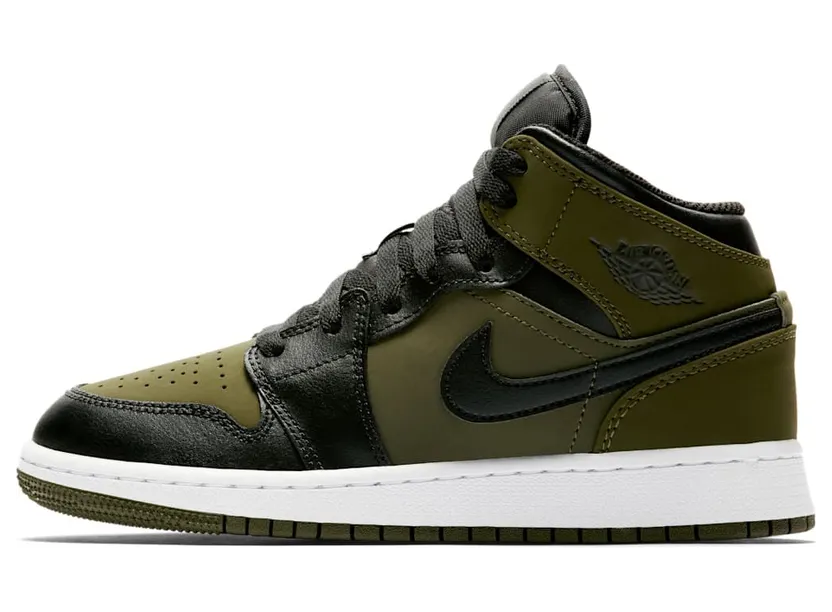 Jordan 1 Mid Olive Canvas Black (GS)