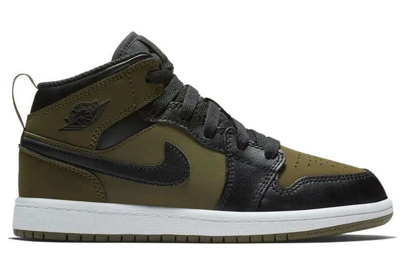 Jordan 1 Mid Olive Canvas (PS)