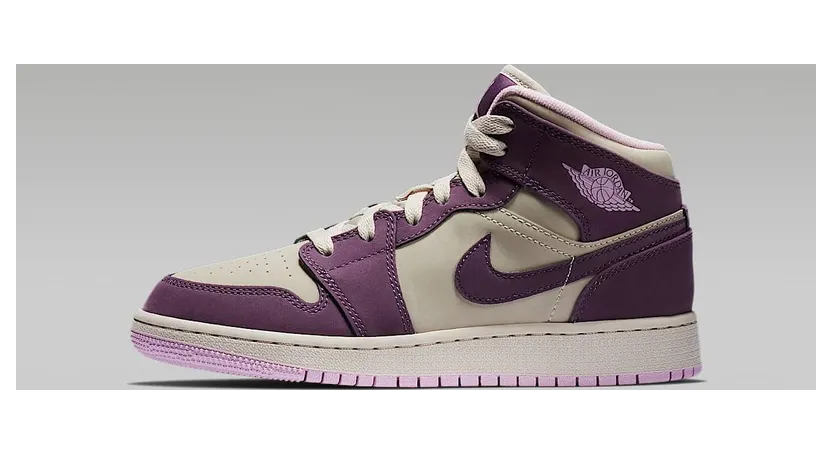 Jordan 1 Mid Pro Purple Desert Sand (GS)