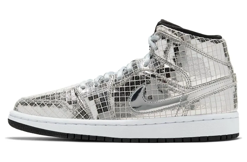 Jordan 1 Mid SE Disco Metallic Silver (W)